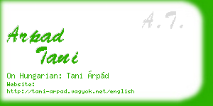 arpad tani business card